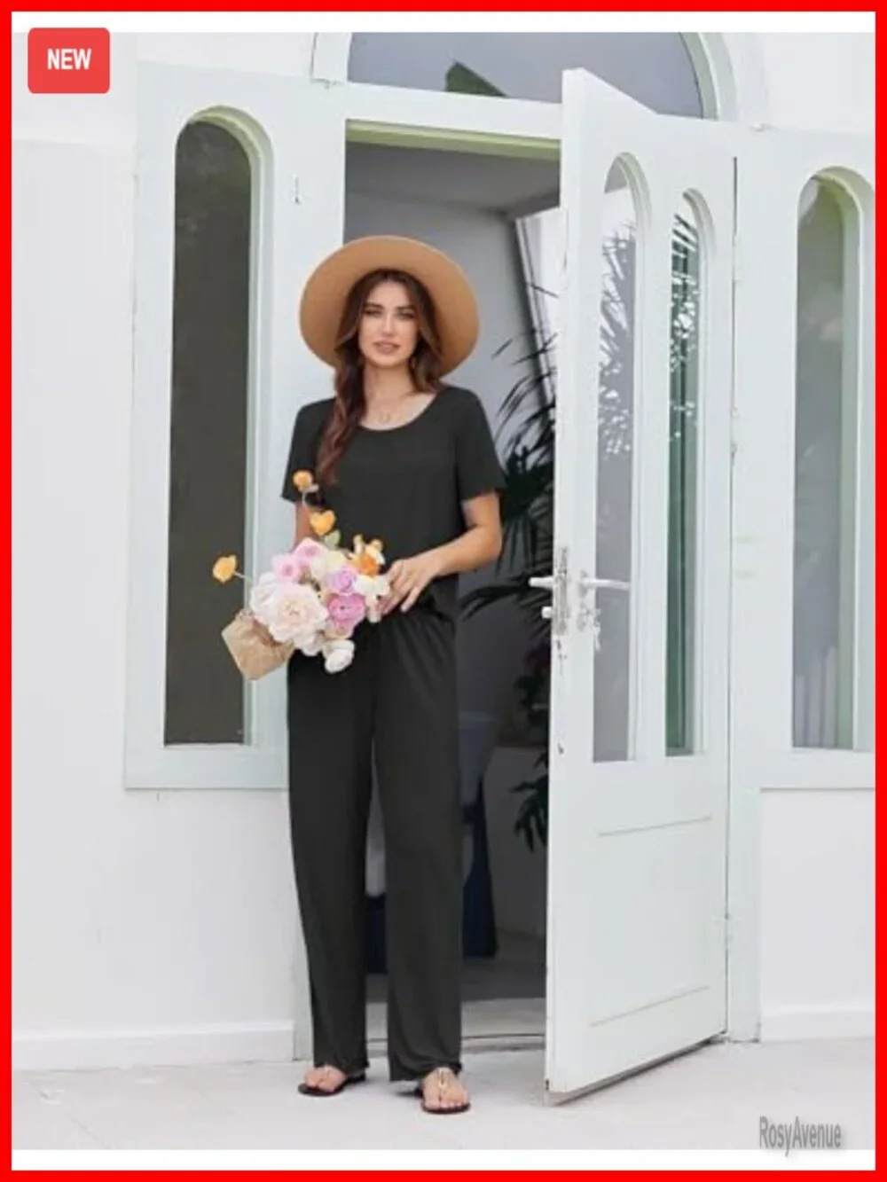 Viscose from Bamboo Pajama Set Short Sleeve Loose Fit Sleepwear
